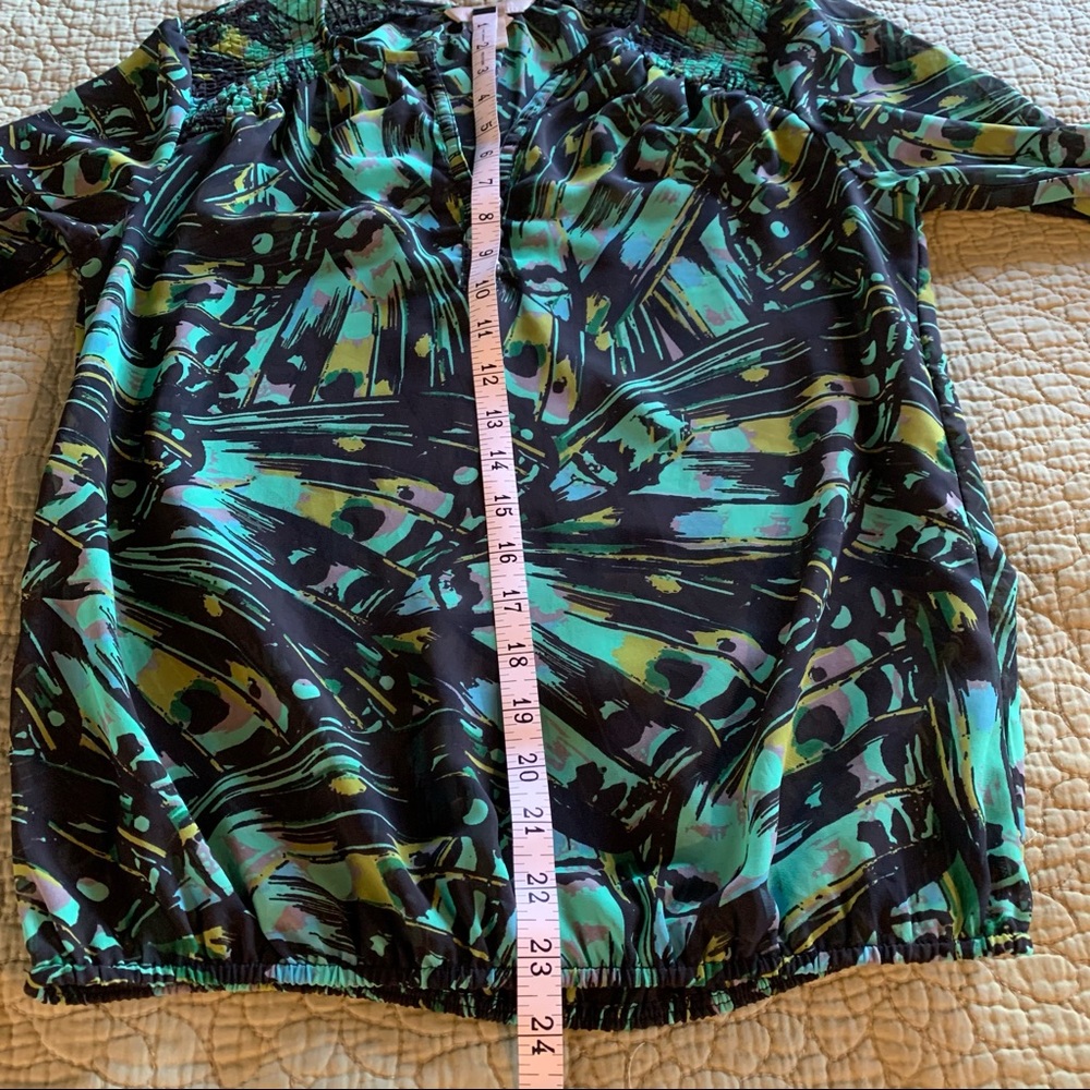 Banana Republic Sheer Green Long Sleeve Blouse Small - Picture 8 of 11